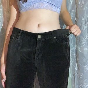 City Fit J. Crew black velvety pants